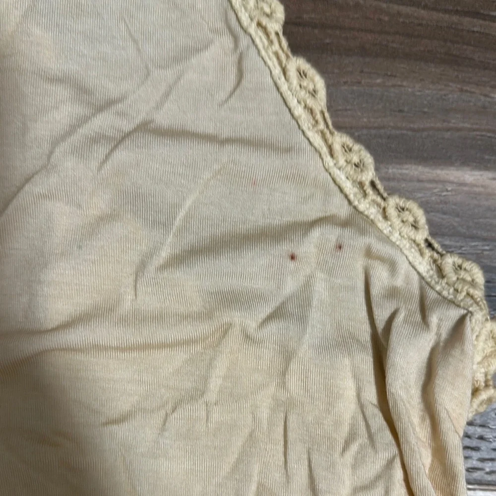 POL Sweet And Simple Racerback Sleeveless Babydoll Tank Womens Small Zip Cream - Picture 7 of 9